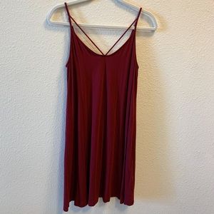 Hollister Maroon Strappy Swing Dress